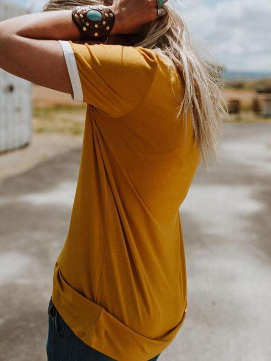 Damen T-Shirt mit Kokospalmen-Grafikdruck