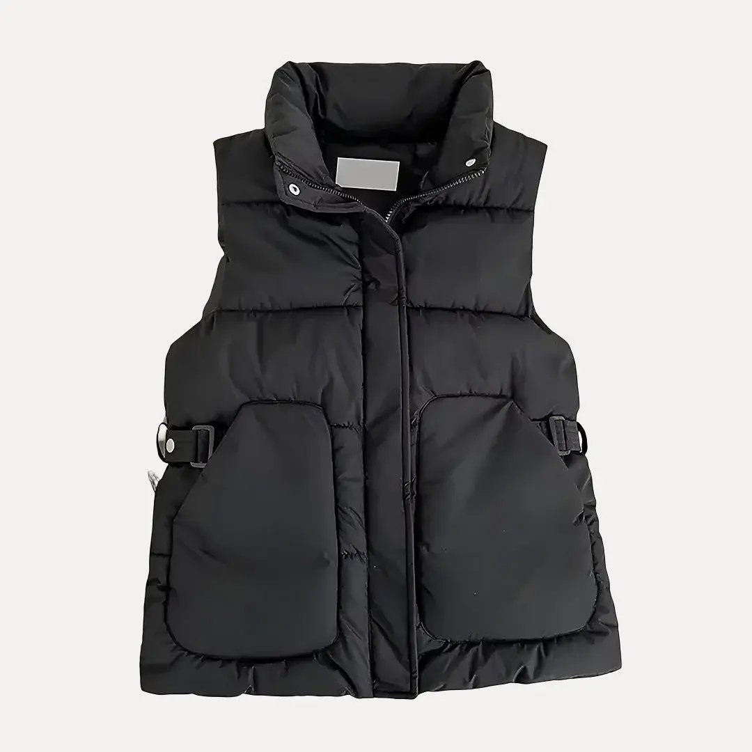 Down Cotton Vest for Ultimate Comfort Black