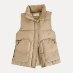 Down Cotton Vest for Ultimate Comfort Khaki