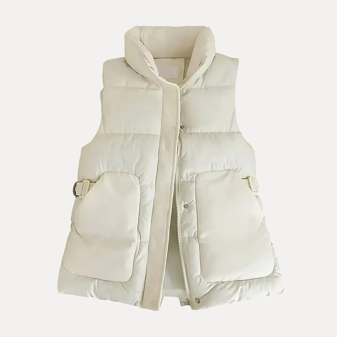 Down Cotton Vest for Ultimate Comfort White
