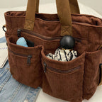 Corduroy Tote Bag Large Carryall For Everyday Style