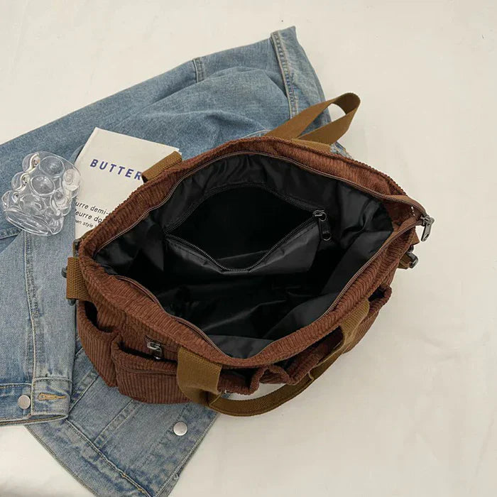 Corduroy Tote Bag Large Carryall For Everyday Style-MODAUTLET