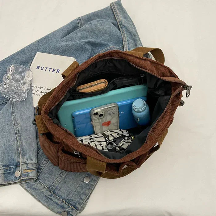 Corduroy Tote Bag Large Carryall For Everyday Style