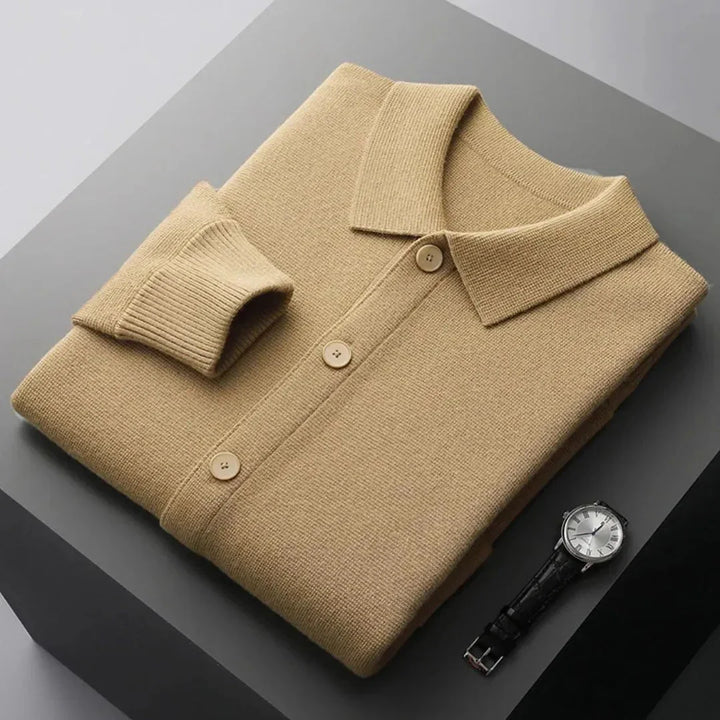 Button-Up Wool Cardigan for Women Beige