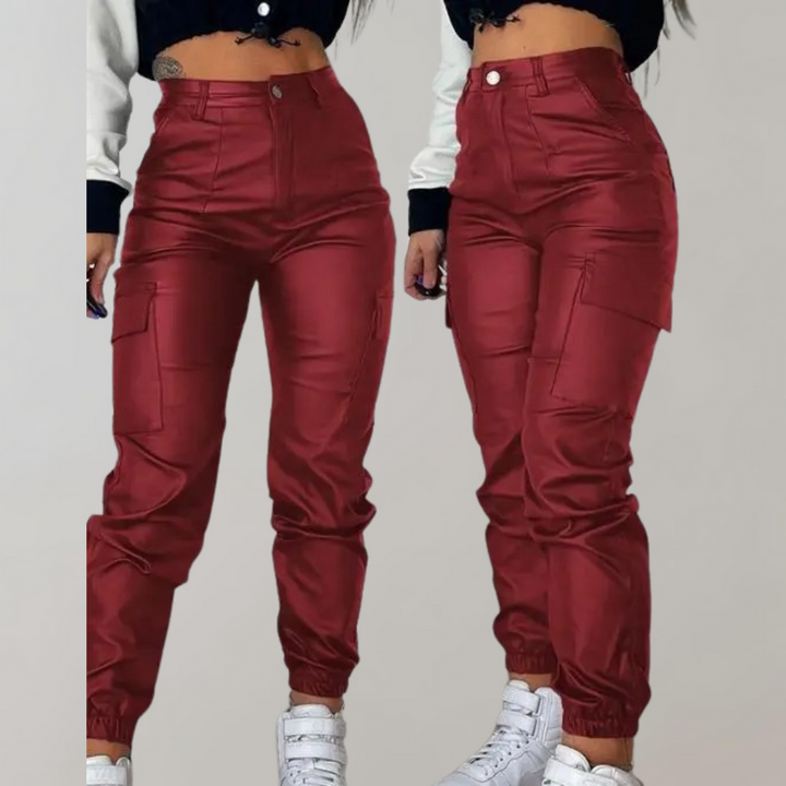 Women's High-Waisted Elegant Cargo Pants-MODAUTLET