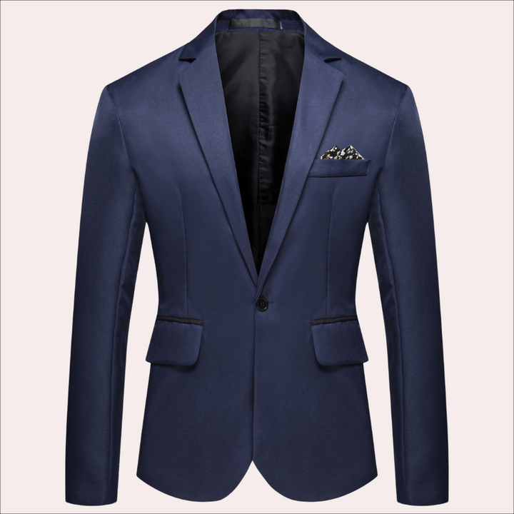 Blazer moderno de un solo pecho y corte ajustado para hombre