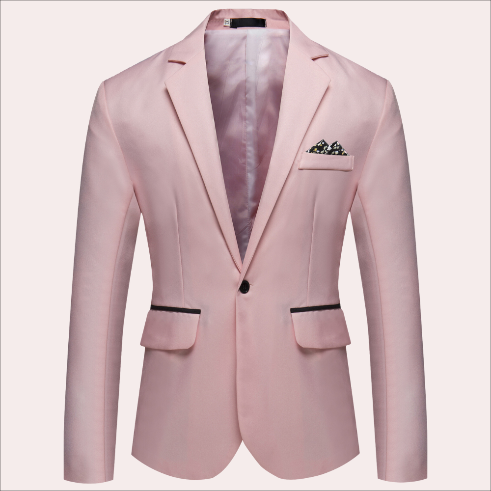 Blazer moderno de un solo pecho y corte ajustado para hombre