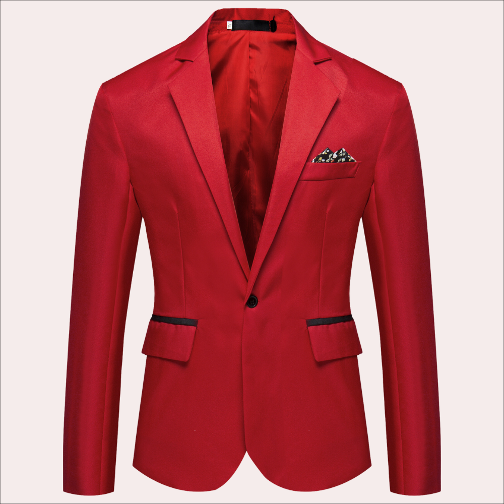 Blazer moderno de un solo pecho y corte ajustado para hombre