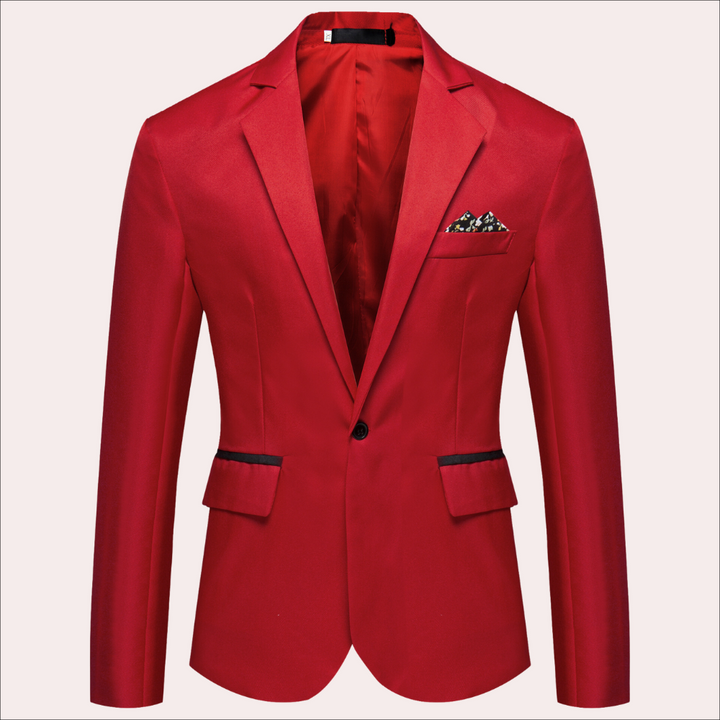 Blazer moderno de un solo pecho y corte ajustado para hombre