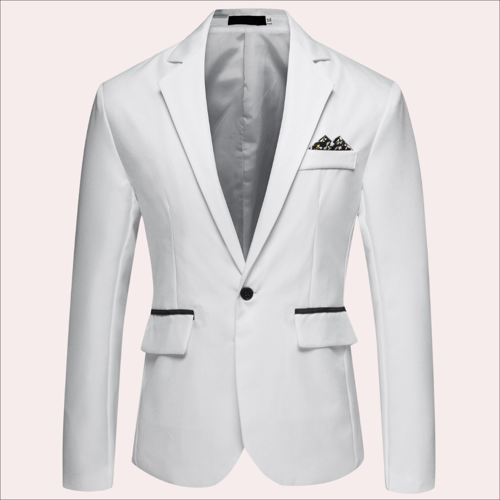 Blazer moderno de un solo pecho y corte ajustado para hombre