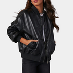 Casual Leather Jacket For Women Everyday Wear Warm Lined