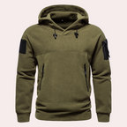 Multi Pocket Tactical Fleece Hoodie For Outdoor Adventures Army green
