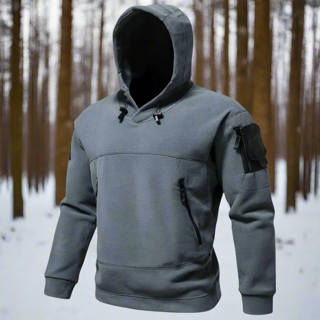 Multi Pocket Tactical Fleece Hoodie For Outdoor Adventures