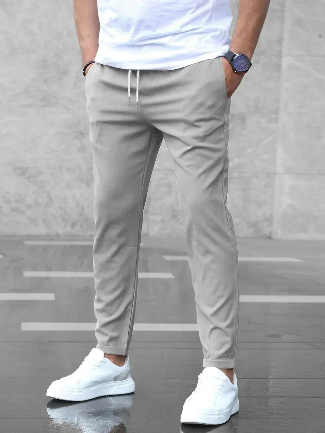 Pantaloni da jogging uomo slim fit con coulisse regolabile