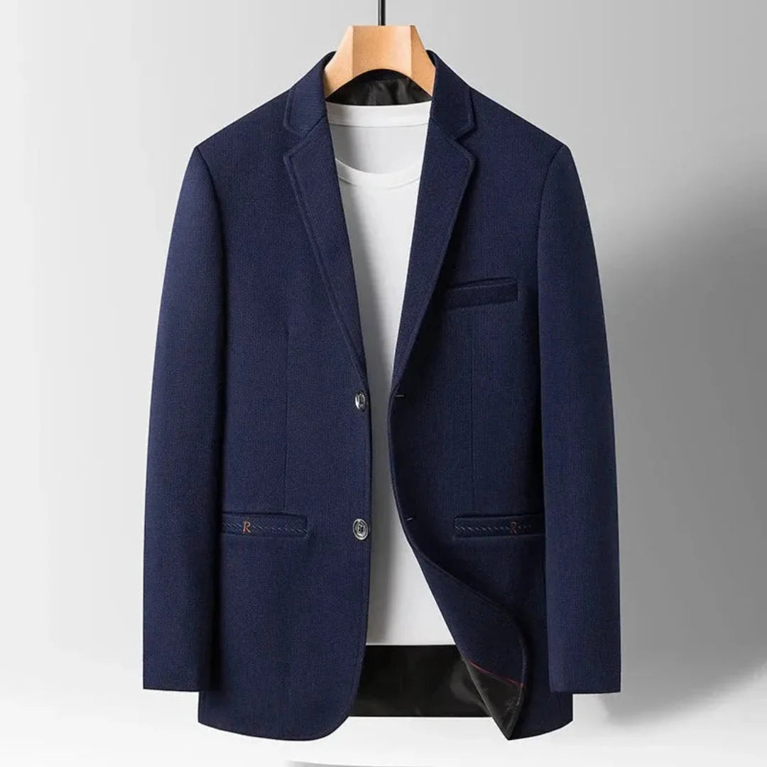 Tailored Wool Blazer for Men Royal Blue