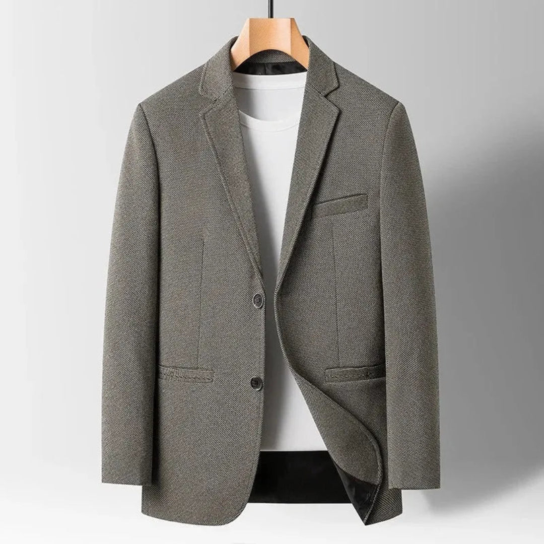 Tailored Wool Blazer for Men Gray