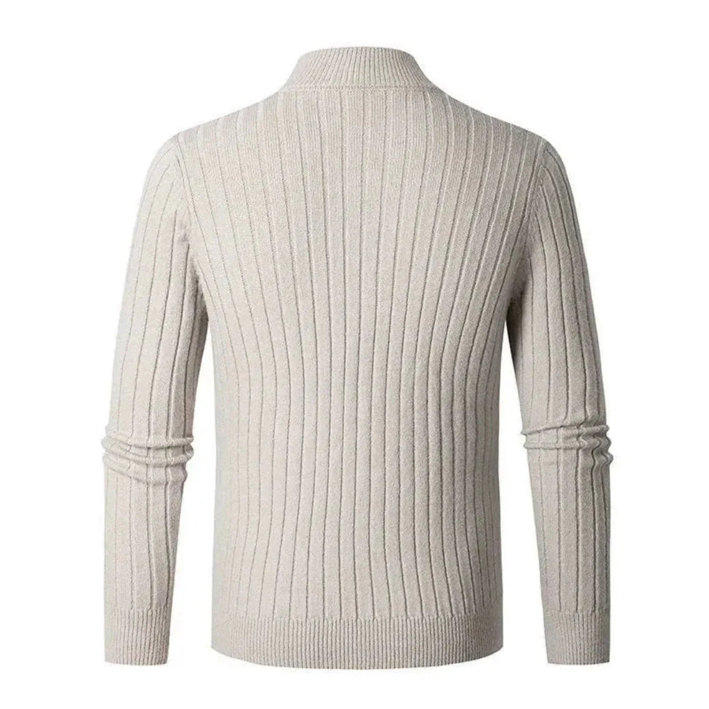 Half-Zip Ribbed Sweater for Ultimate Comfort