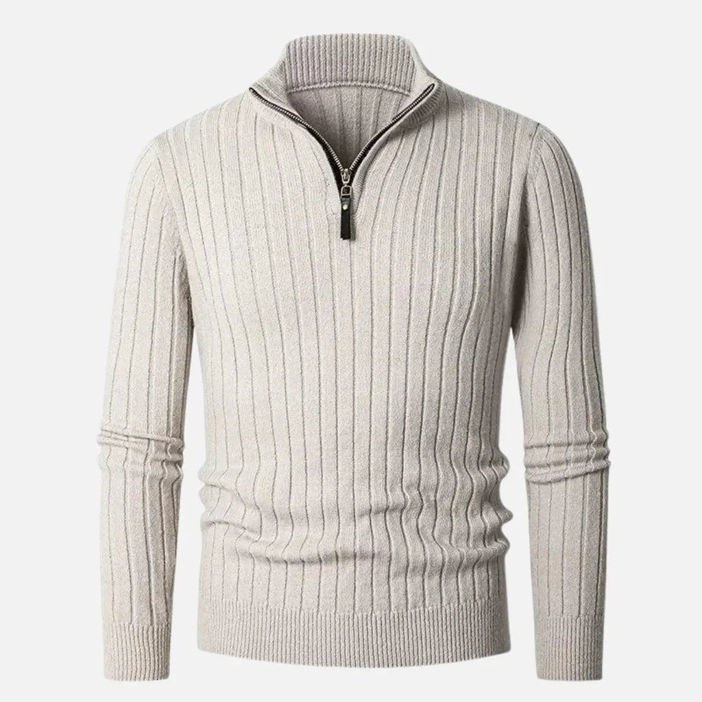 Half-Zip Ribbed Sweater for Ultimate Comfort