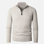 Half-Zip Ribbed Sweater for Ultimate Comfort