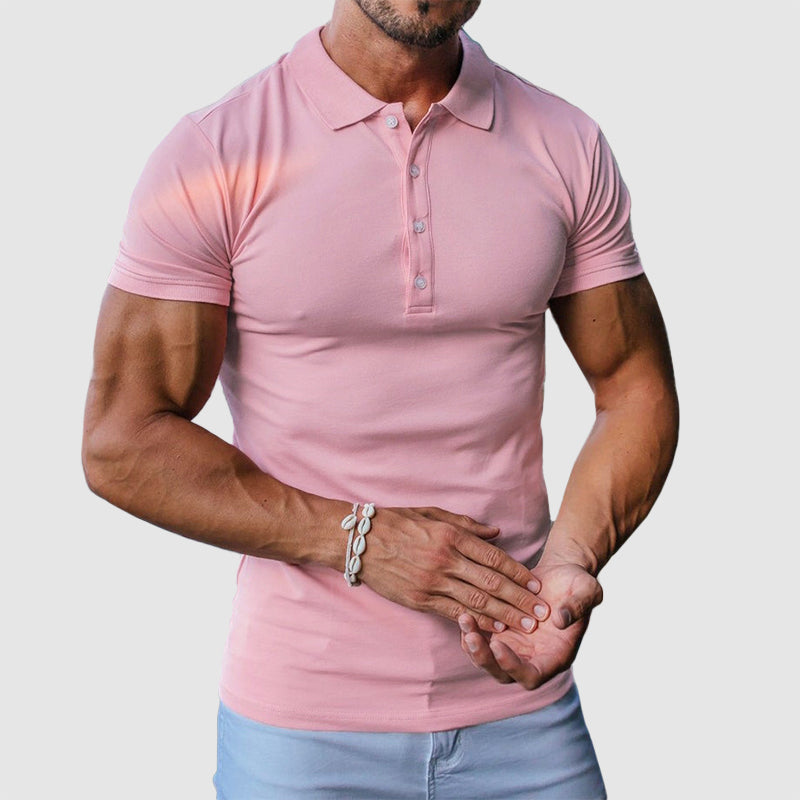 Caleb | Men's Casual Four-Button Polo Shirt-MODAUTLET