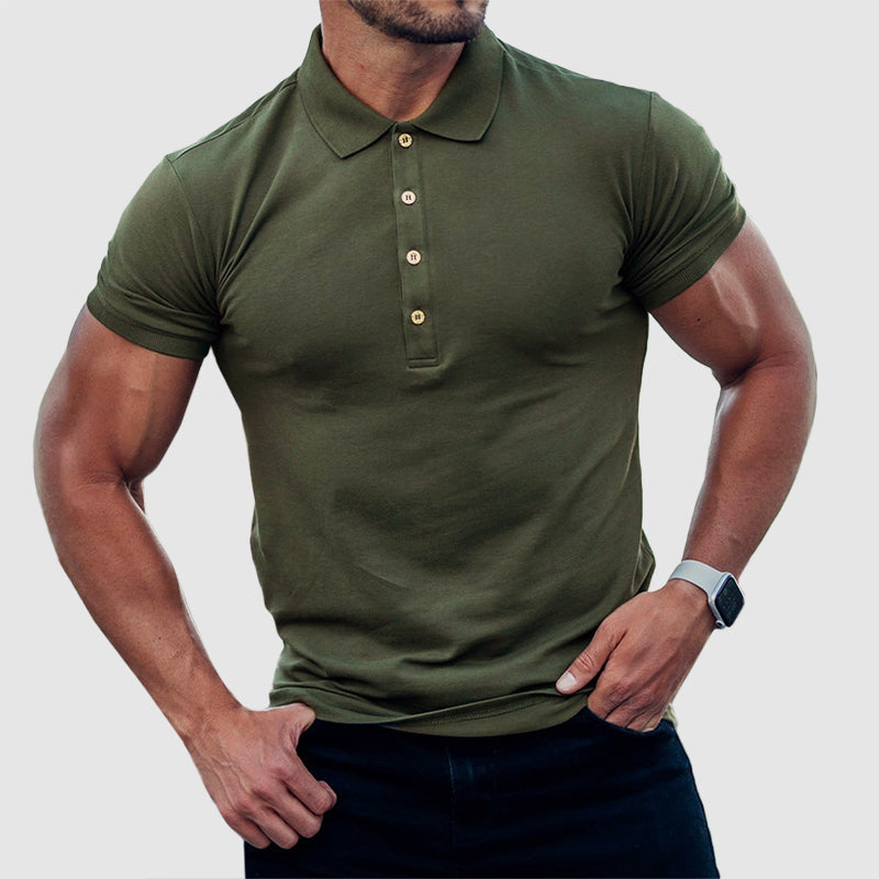 Caleb | Men's Casual Four-Button Polo Shirt-MODAUTLET