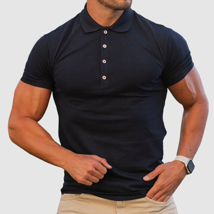 Caleb | Men's Casual Four-Button Polo Shirt-MODAUTLET