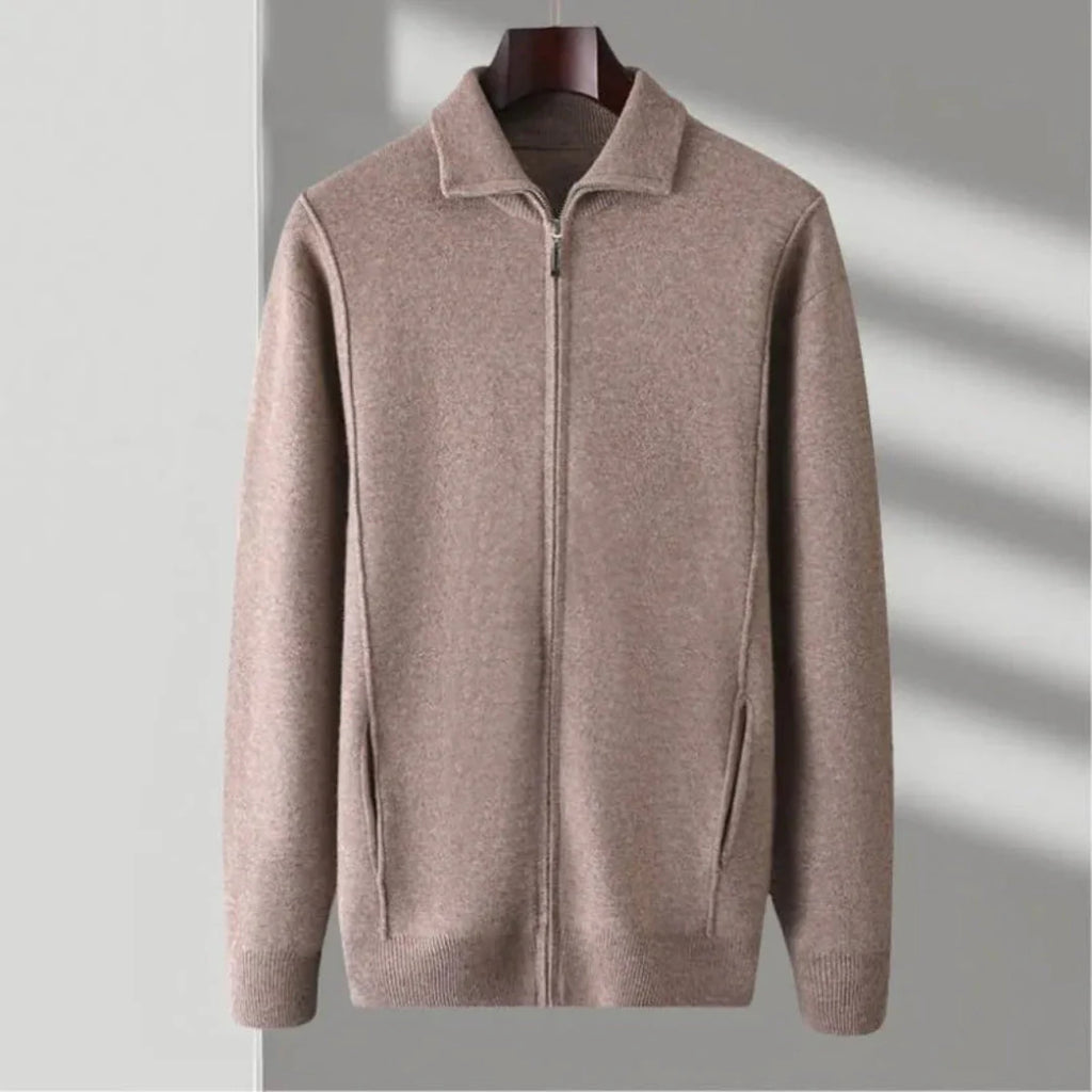 Full-Zip Wool Sweater for Men