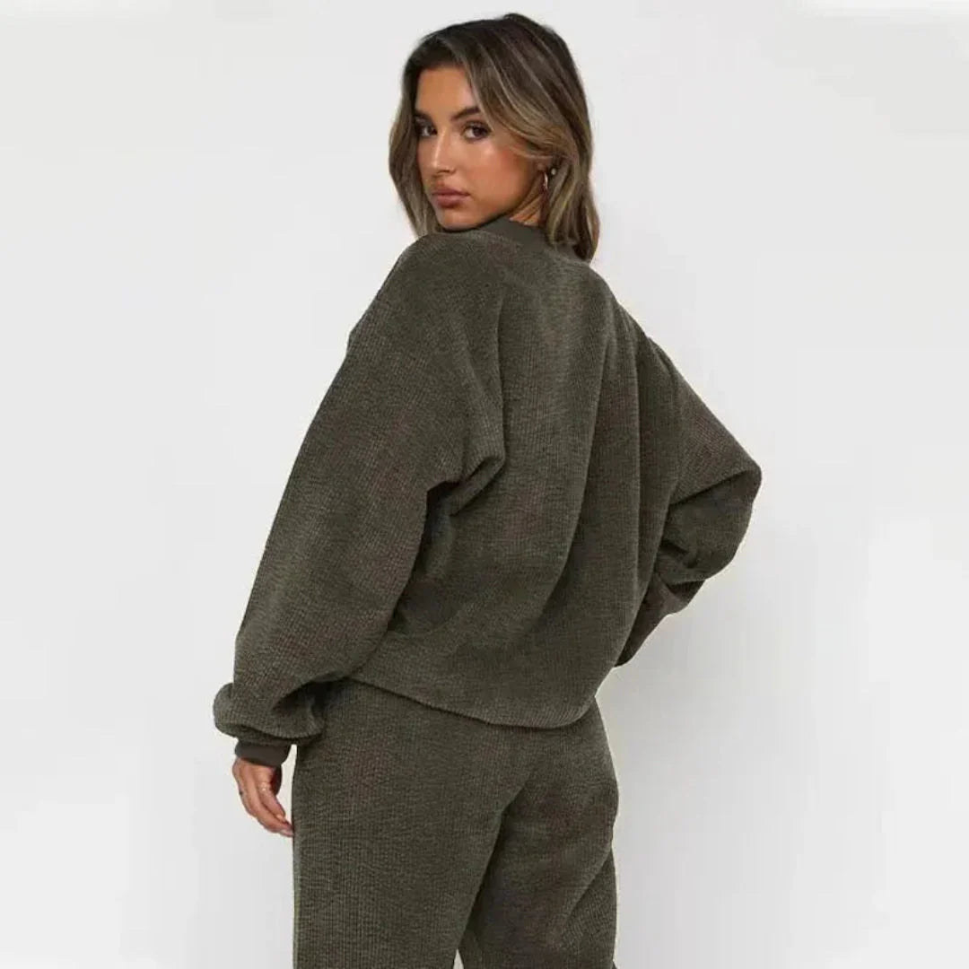Cozy Corduroy Loungewear Set-MODAUTLET