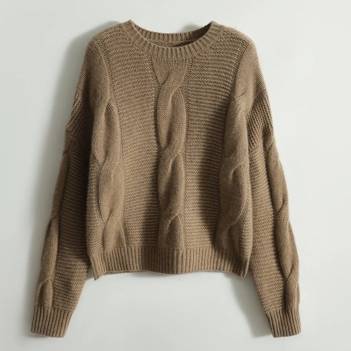 Maglione da donna in cotone con scollo rotondo