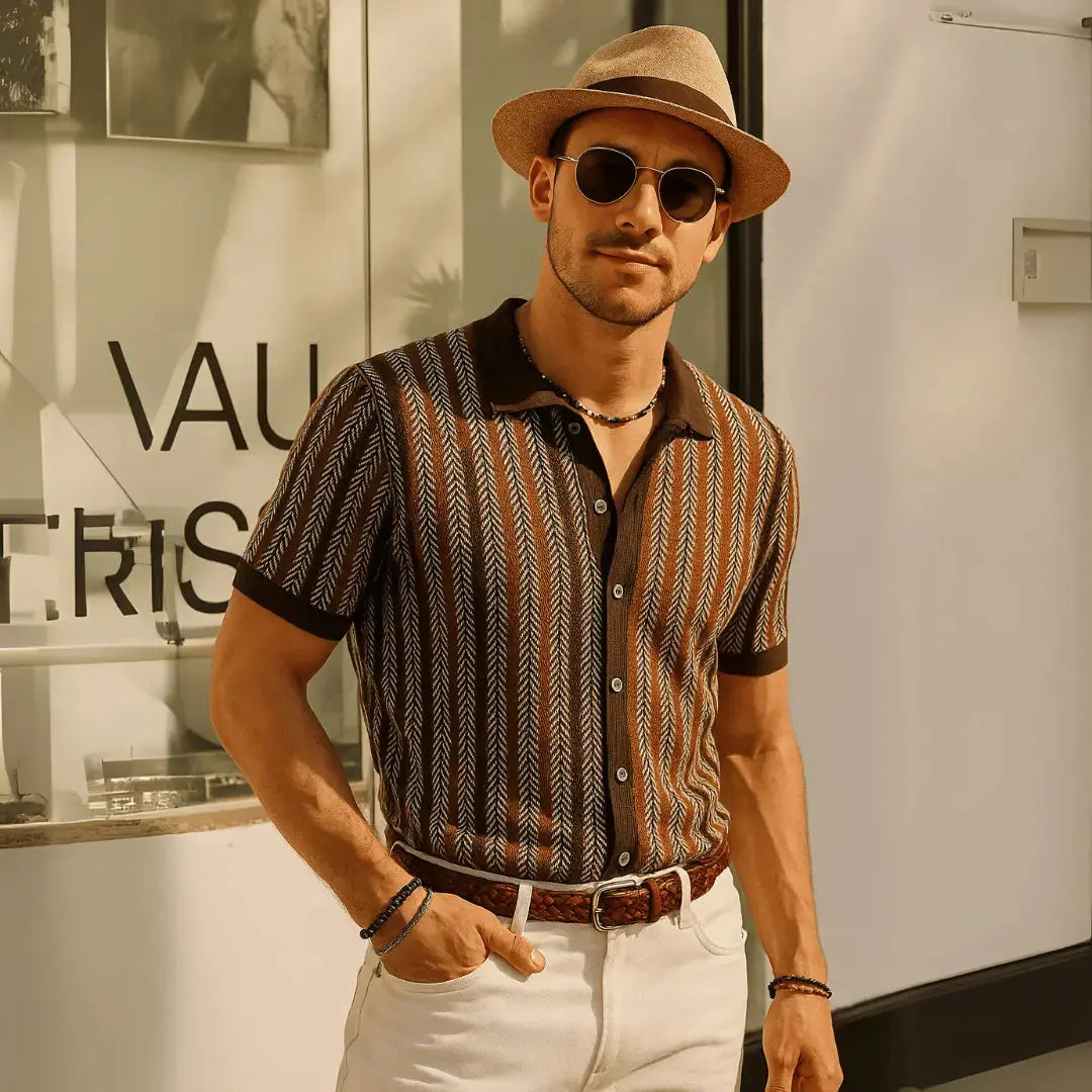 Classic Button Down Polo Shirt-MODAUTLET