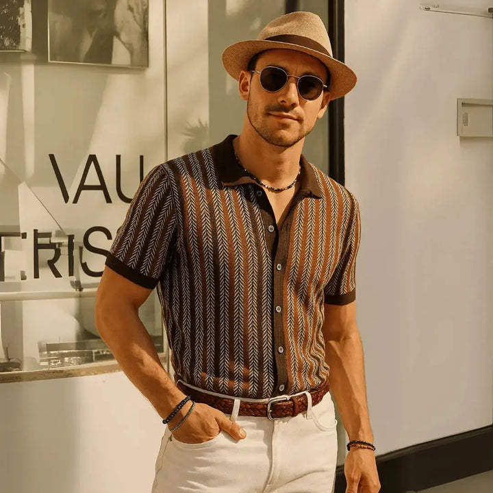 Classic Button Down Polo Shirt-MODAUTLET