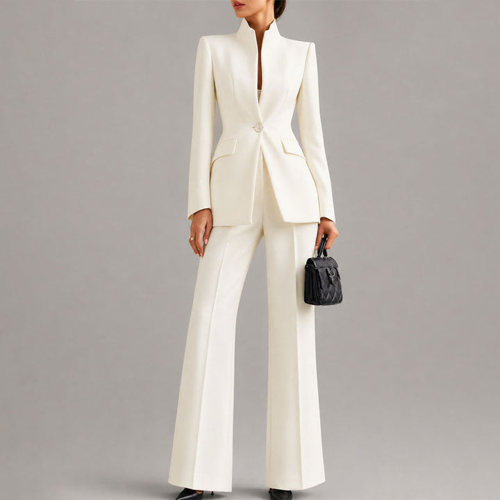Caroline | Women's Tailored High-Neck Pant Suit Set-MODAUTLET