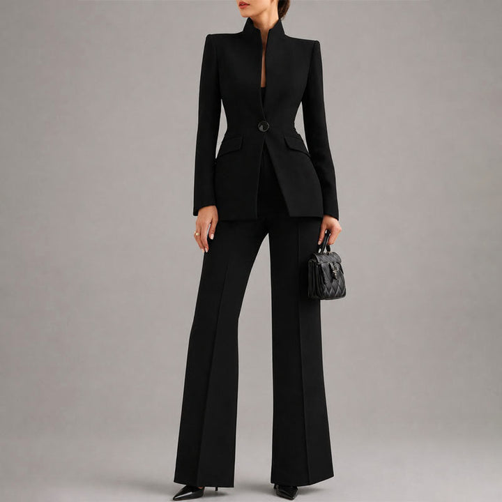 Caroline | Women's Tailored High-Neck Pant Suit Set-MODAUTLET