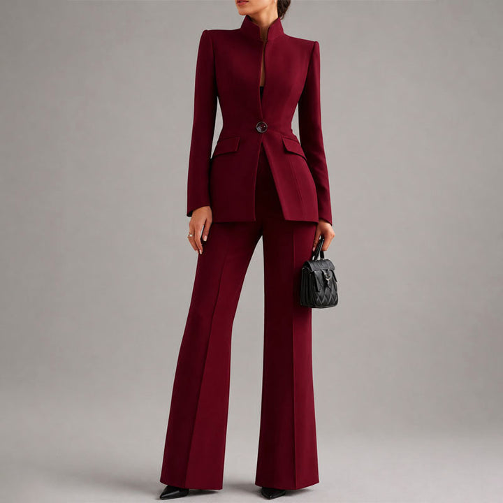 Caroline | Women's Tailored High-Neck Pant Suit Set-MODAUTLET