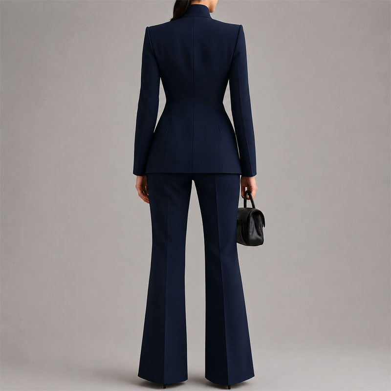 Caroline | Women's Tailored High-Neck Pant Suit Set-MODAUTLET