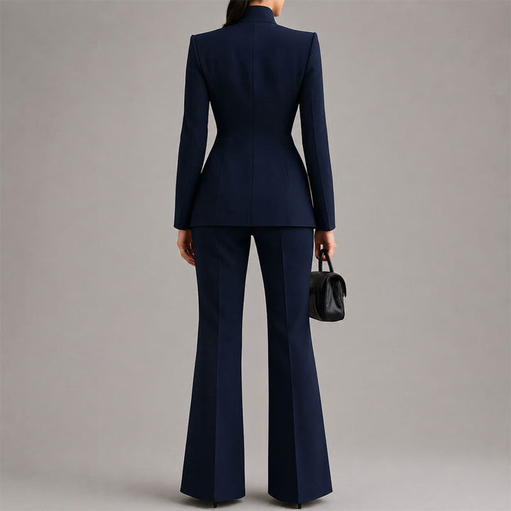 Caroline | Women's Tailored High-Neck Pant Suit Set-MODAUTLET