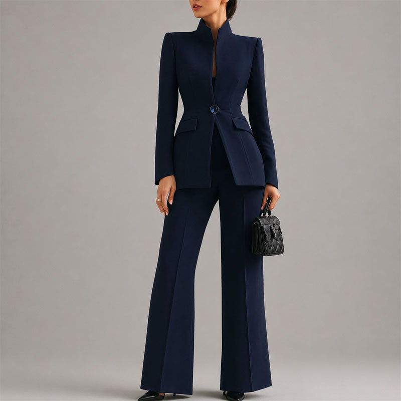 Caroline | Women's Tailored High-Neck Pant Suit Set-MODAUTLET