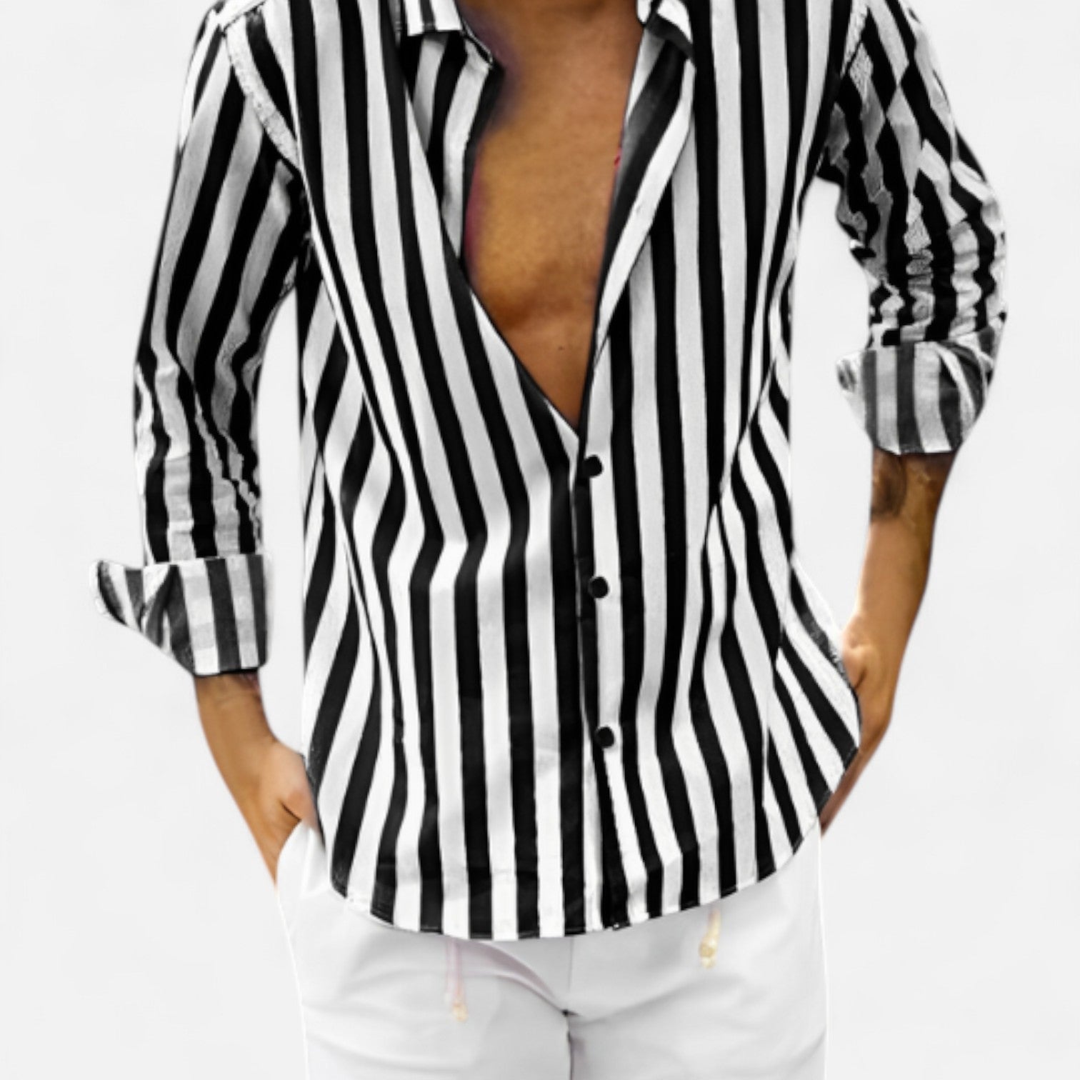 The Vittorio Striped Summer Shirt Black