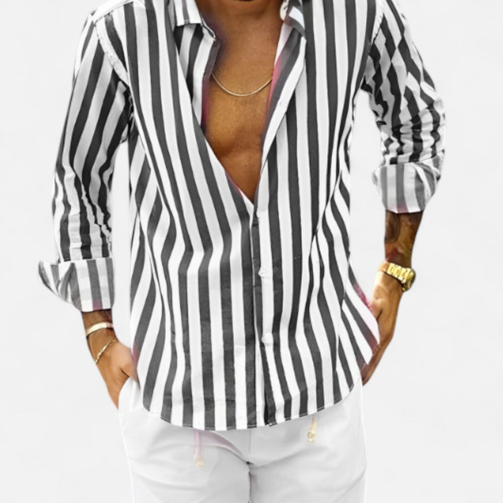 The Vittorio Striped Summer Shirt Light White