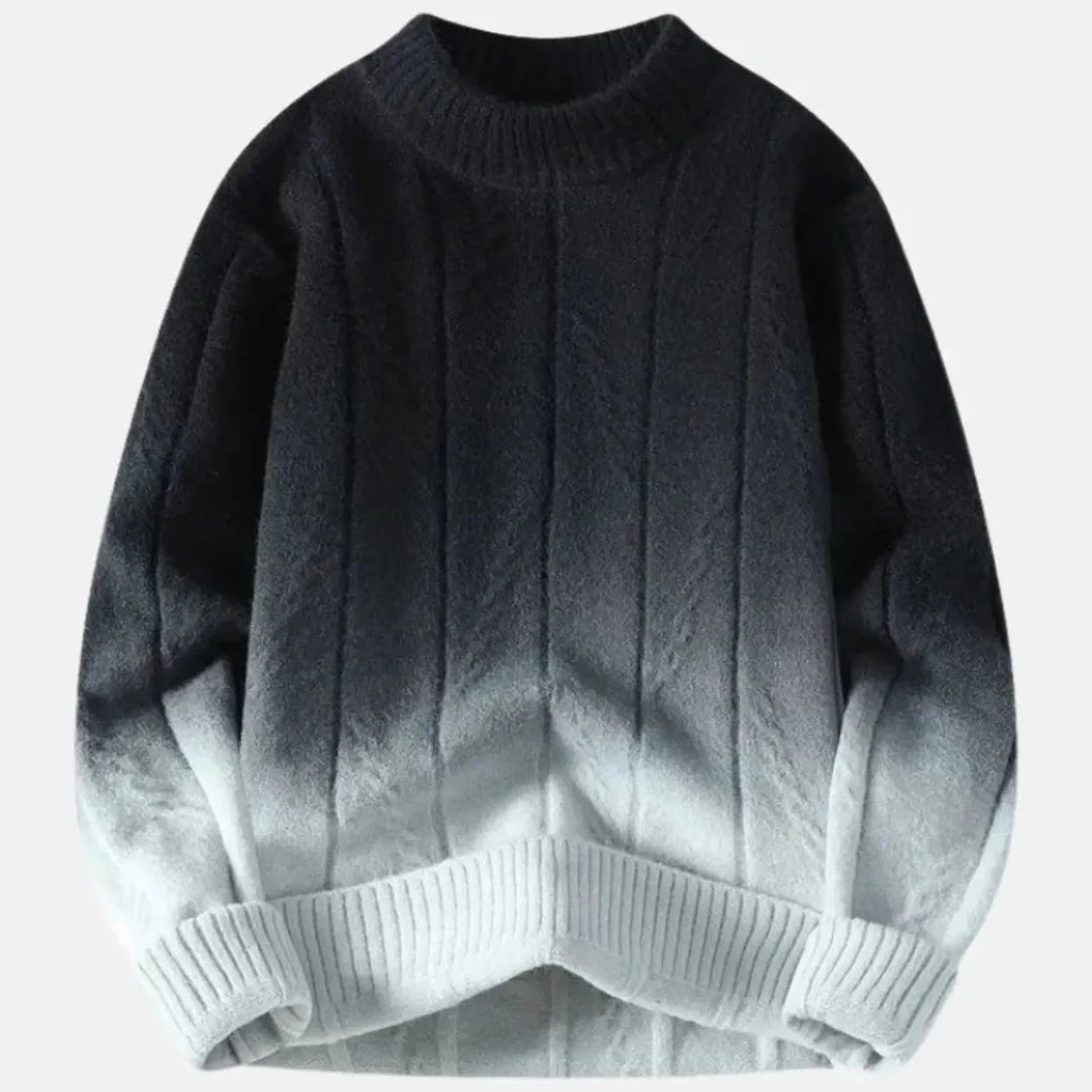 Ombré Crewneck Sweater for Effortless Style Ash Fade