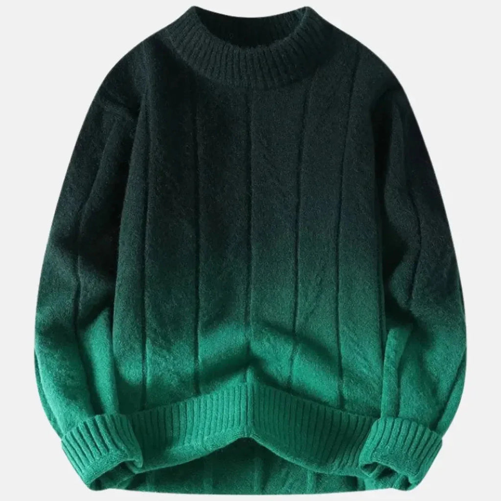 Ombré Crewneck Sweater for Effortless Style Forest Shade