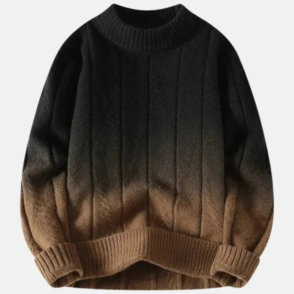 Ombré Crewneck Sweater for Effortless Style Mocha Eclipse