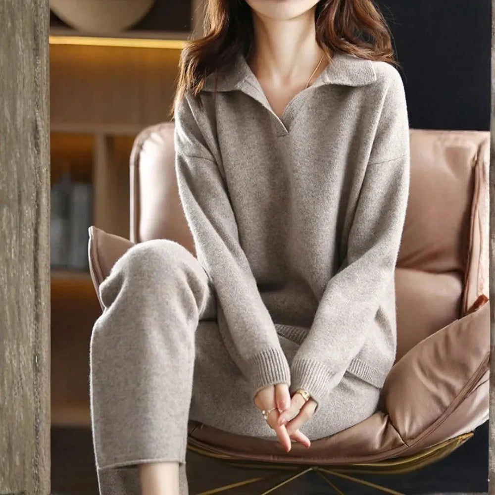 Cashmere-Blend Sweater and Pants Set for Women