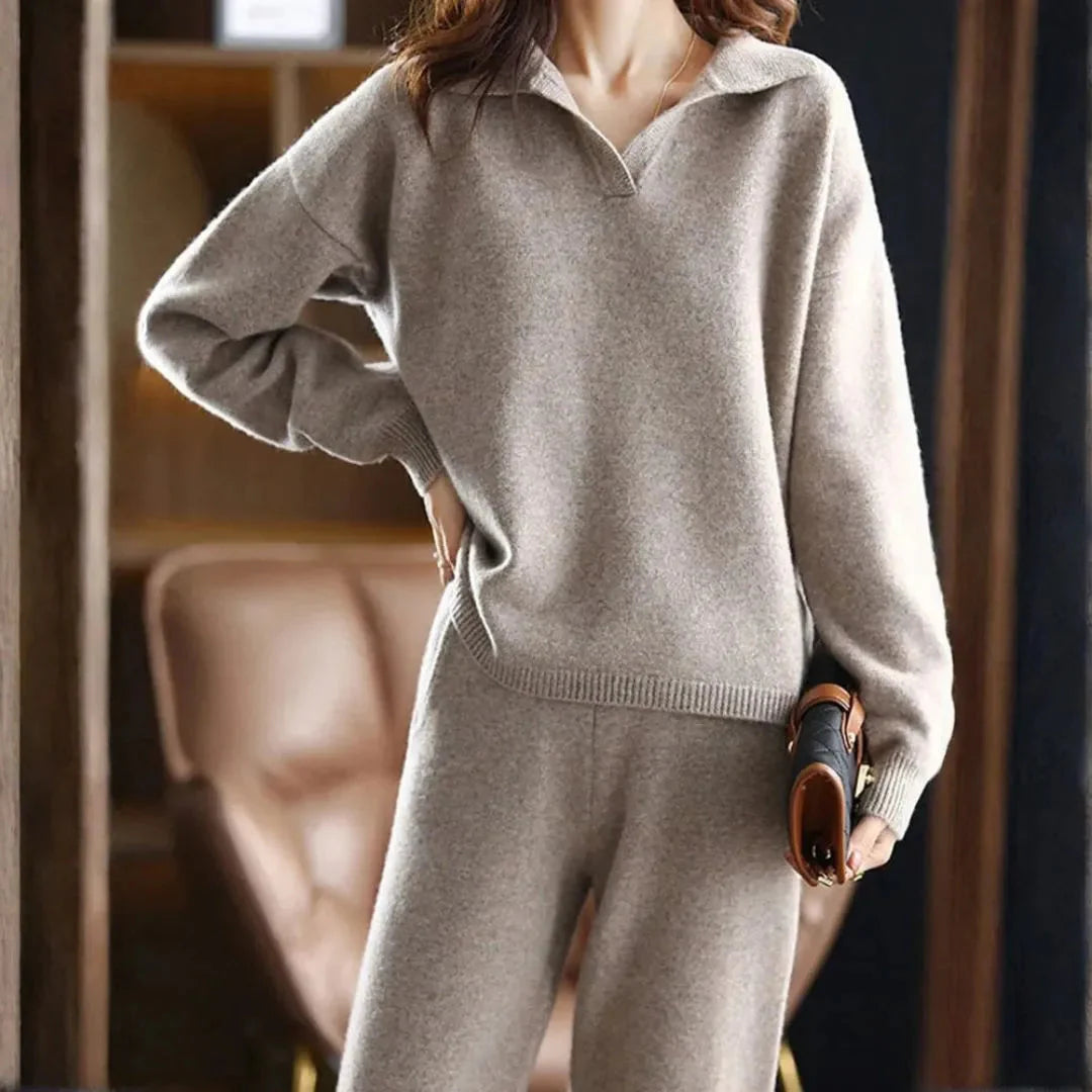Cashmere-Blend Sweater and Pants Set for Women