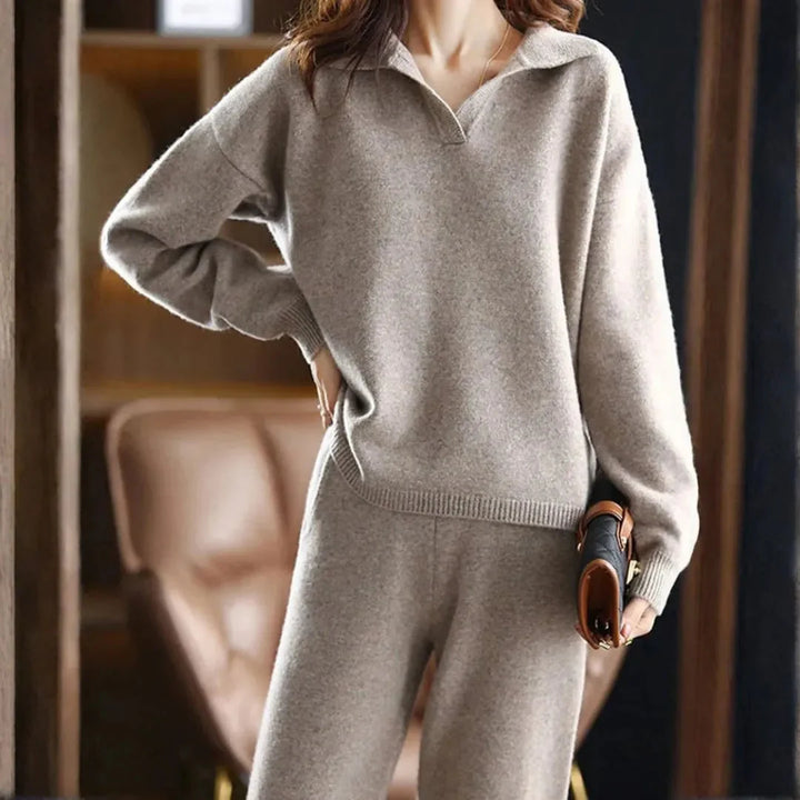 Cashmere-Blend Sweater and Pants Set for Women