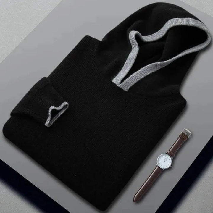 Cashmere Hooded Sweater for Ultimate Comfort Black