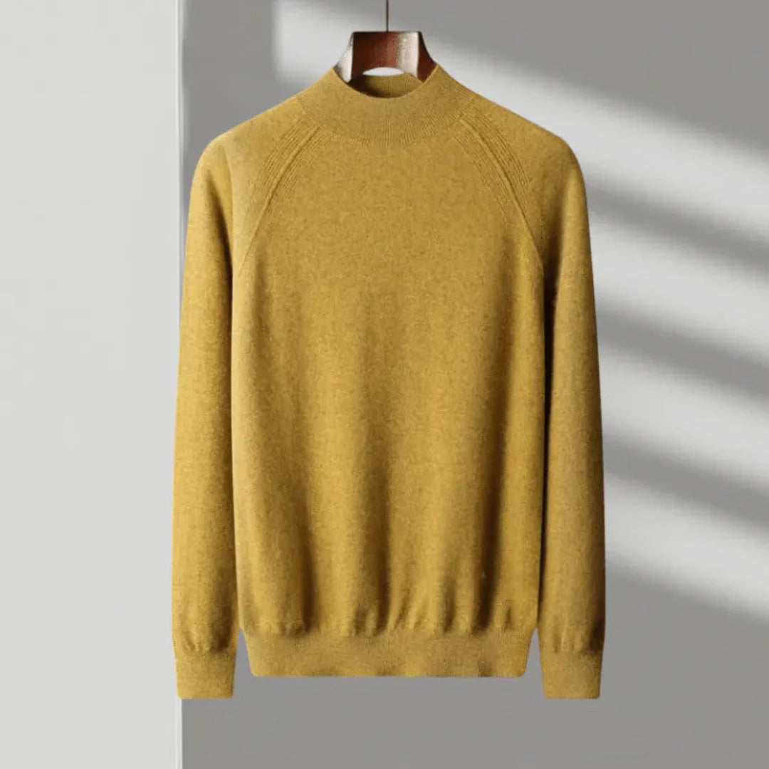 Cashmere Mock Neck Sweater for Ultimate Comfort Yellow