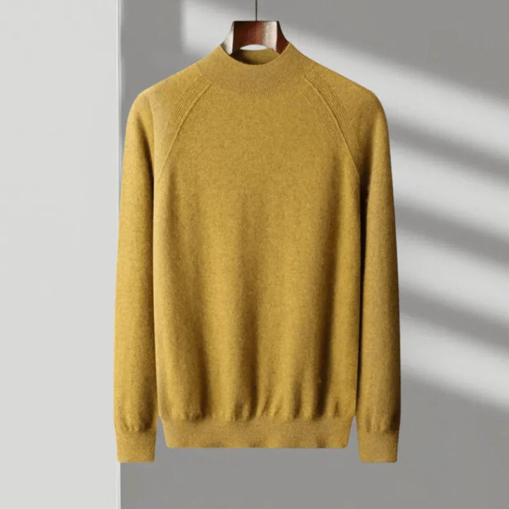 Cashmere Mock Neck Sweater for Ultimate Comfort Yellow