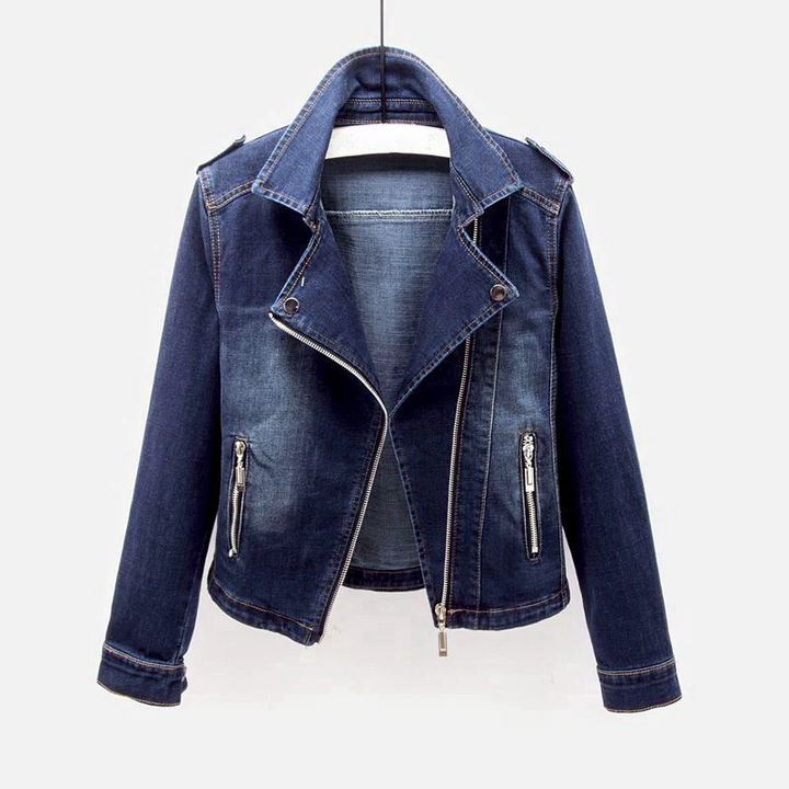 Casual Denim Jacket for Women Dark Blue