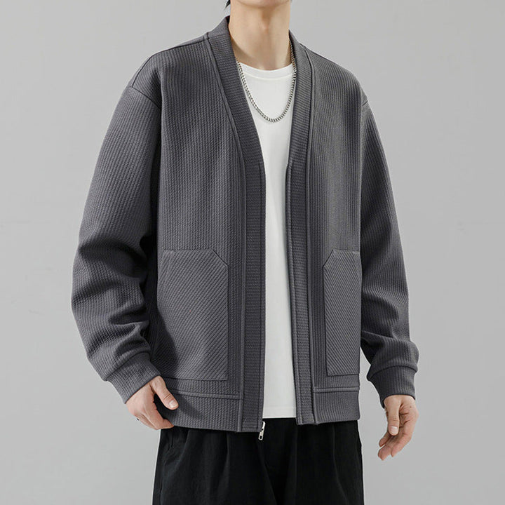 Casual Knit Cardigan Sweater for Men - Perfect for Daily Wear Grey